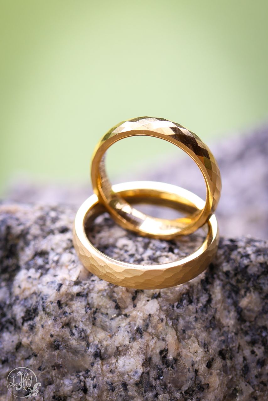 close up photo of wedding bands