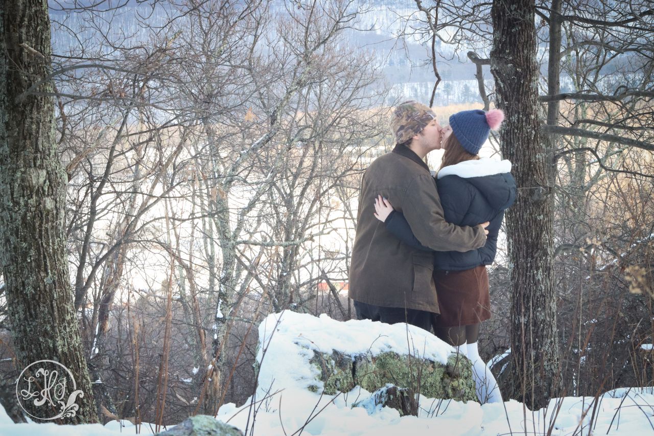 Couple in snowy Mountains