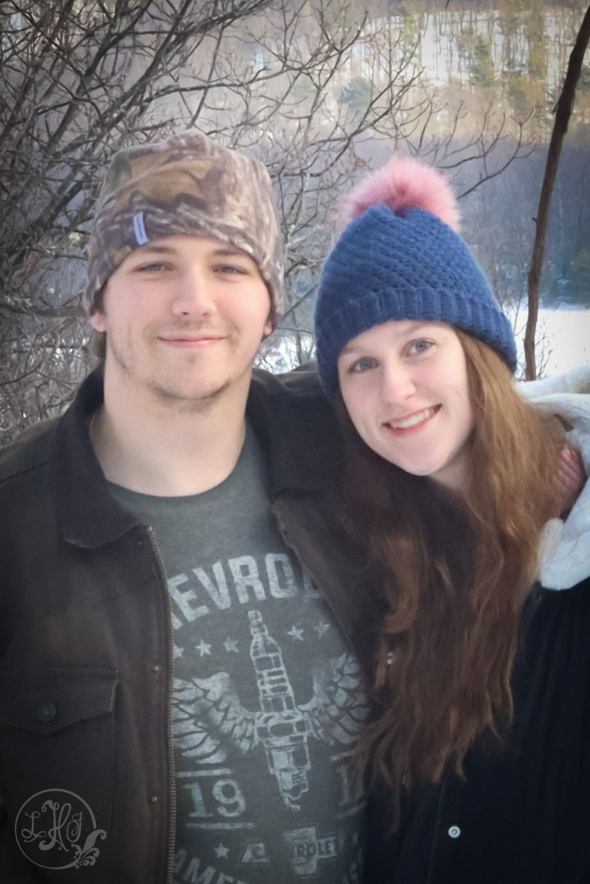1/2 Headshot Couple Portrait in snowy mountains
