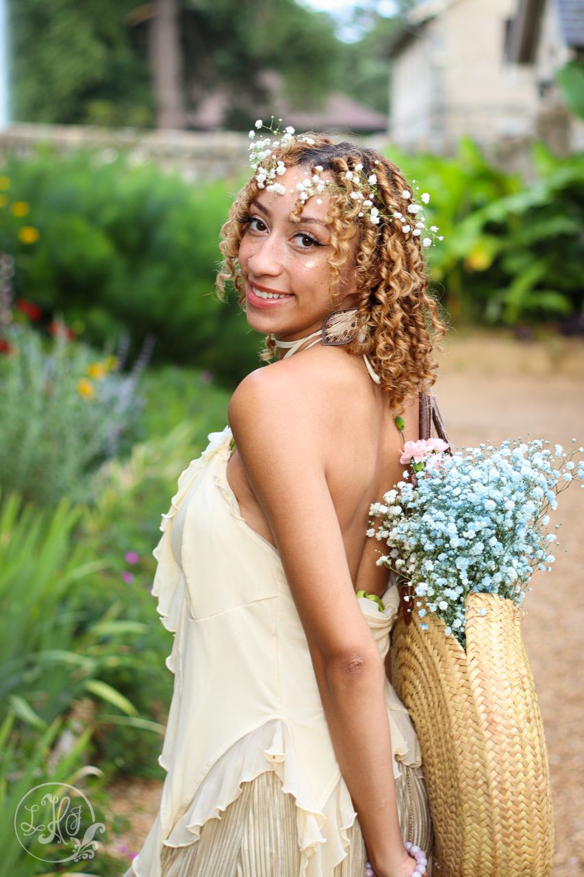 Woman with flowers